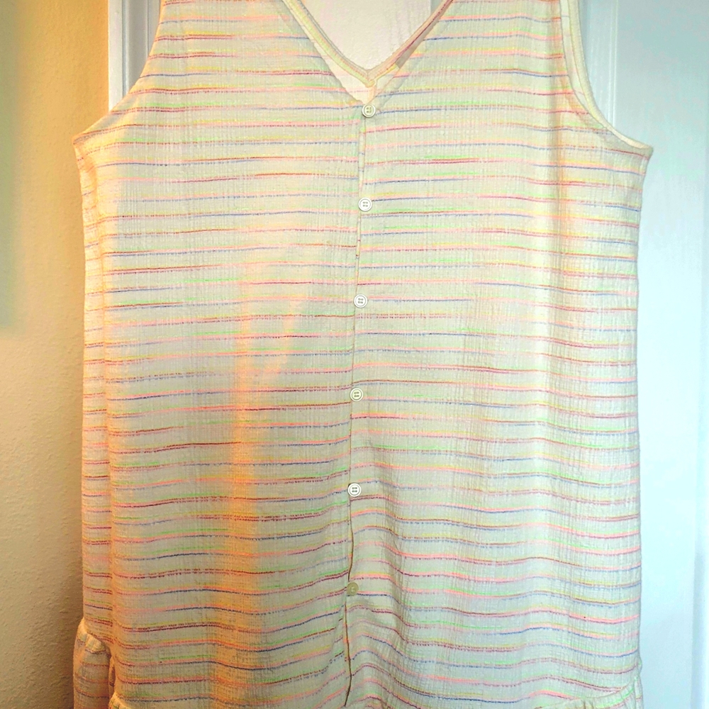 LOFT Multicolor Striped Summer Dess